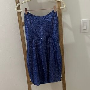 Superdown Sparkling Blue Pencil Skirt